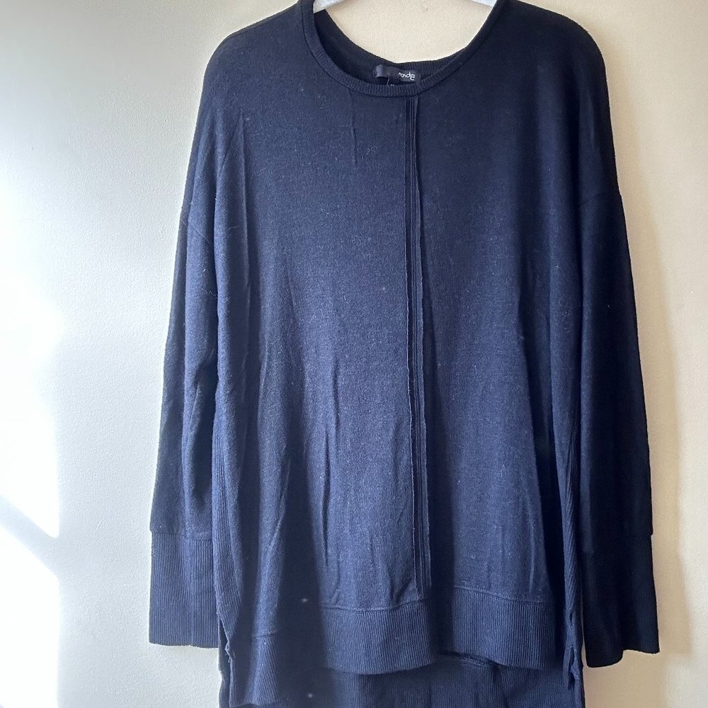 Gibson Black Long Line Tunic Sweater